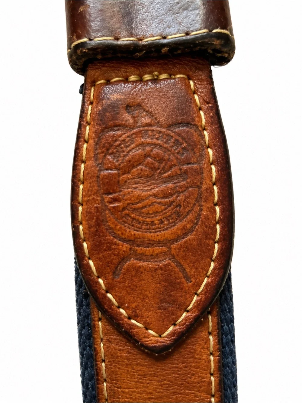 Vintage Reef Riders Embossed Mahi-Mahi Fish Leather Belt Men’s 38